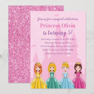 Elegante Magical Royal Princess Girl Birthday Part Einladung