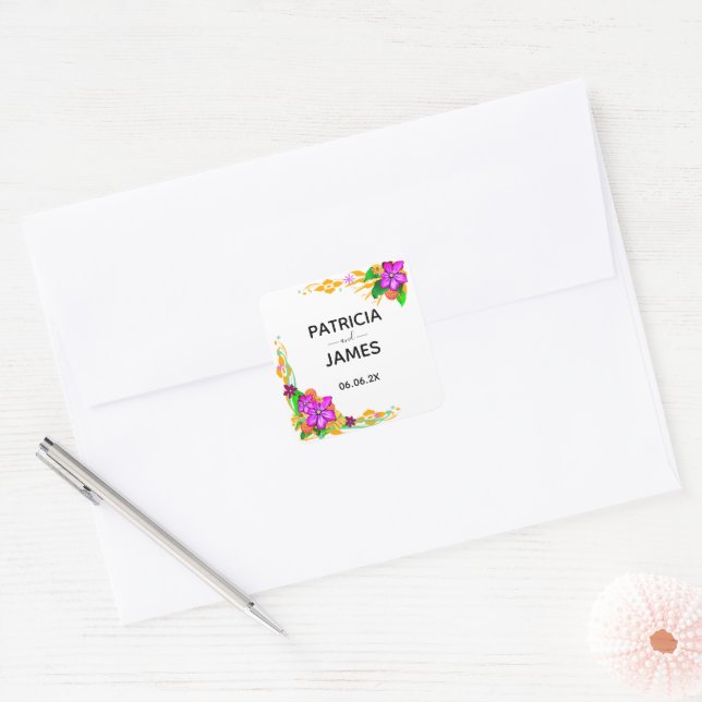 Elegante, magische und kühne blutige Hochzeit Quadratischer Aufkleber (Umschlag)