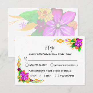 Elegante, magische und kühne florale UAWG-Antwortk RSVP Karte