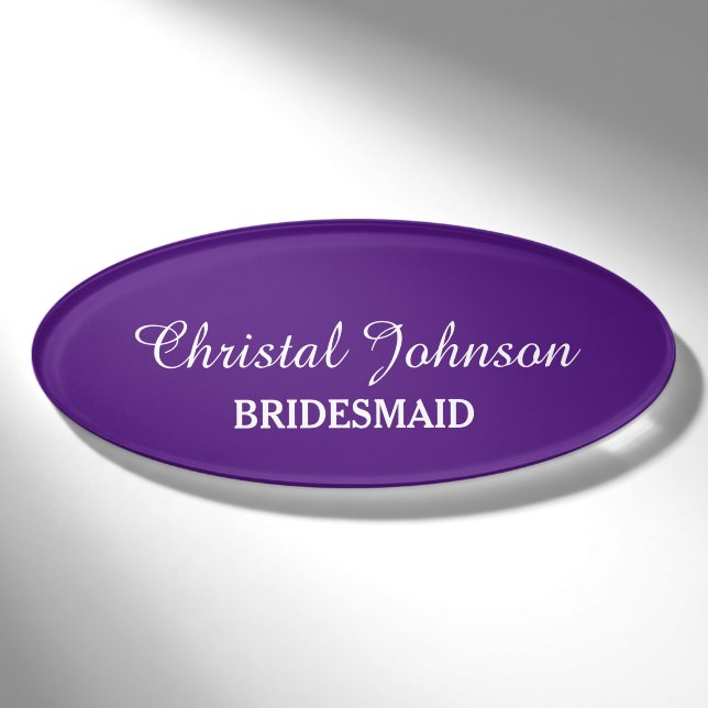 Elegante magnetische Hochzeitsmarken Namenschild (Vorderseite)