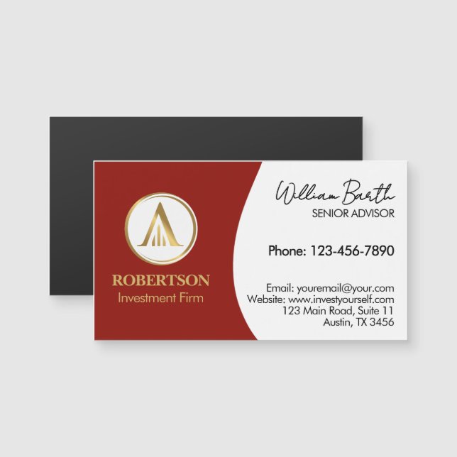 Elegante magnetische Visitenkarte mit Logo Magnetkarte (Vorne/Hinten)