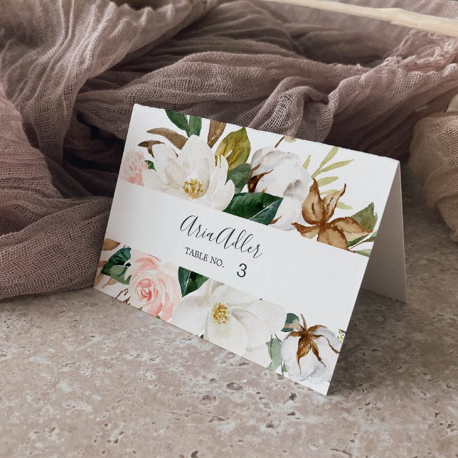 Elégante Magnolia Blanc & Blush Mariage Cartes de  (Créateur téléchargé)