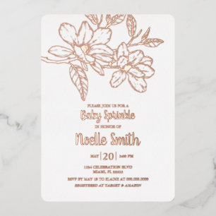 Elegante Magnolia-Blume, Baby Sprinkle Folieneinladung