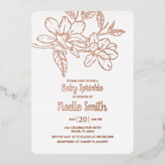 Elegante Magnolia-Blume, Baby Sprinkle Folieneinladung