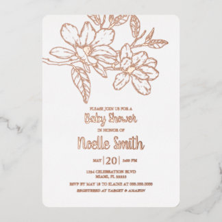 Elegante Magnolia-Blume, Babydusche Folieneinladung