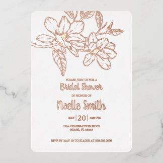 Elegante Magnolia-Blume, Brautparty Folieneinladung