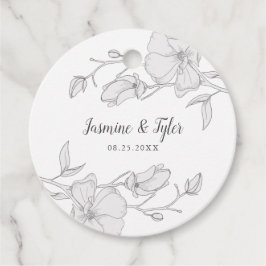 Elegante Magnolia Blume Sommerhochzeit Geschenkanhänger