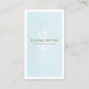 Elegante Magnolia Branch Pastel Blue Floral Visitenkarte