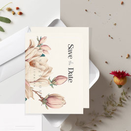 Elegante Magnolia Flat Save the Date Card