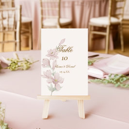Elegante Magnolia Floral Wedding Tischnummer Card