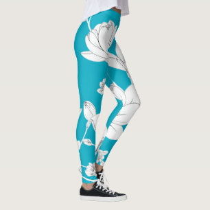 Elegante Magnolia Kunstvoll wandern im Minimalisti Leggings