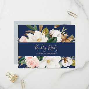 Elegante Magnolia Navy Song Request UAWG Postcard Einladungspostkarte