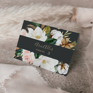 Elégante Magnolia Noir & Blanc Mariage Cartes de P
