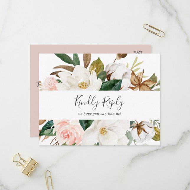 Elegante Magnolia UAWG Postkarte (Vorderseite/Rückseite Beispiel)