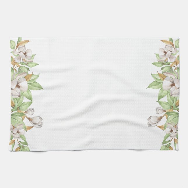 Elegante Magnolia Wasserfarbe Küchentücher (Horizontal)
