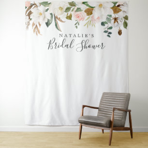 Elegante Magnolie Brautdusche Foto Prop Hintergrun Wandteppich