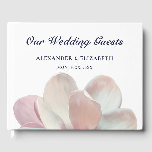 Elegante Magnolie Rosa und Weiße Hochzeit Gästebuch
