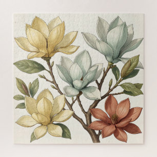 Elegante Magnolienblüten Creme Gelb Terrakotta