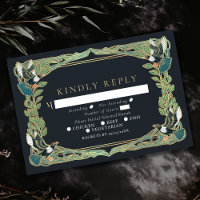 Élégante Magpie Art Nouveau Mariage RSVP