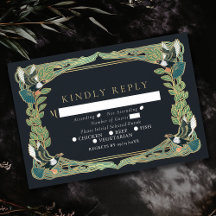 Elegante Magpie Art Nouveau Wedding RSVP