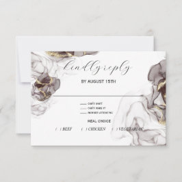 Elegante Mahogany und Gold RSVP Card