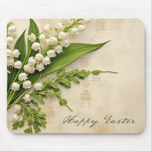 Elegante Maiglöckchen-Ostergrüße Mousepad