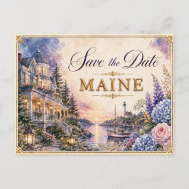 Elegante Maine Save-the-Date-Hochzeits-Einladung Postkarte