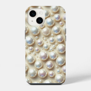 Elegante makellose weiße Perlen verstreute Ästheti iPhone 14 Hülle