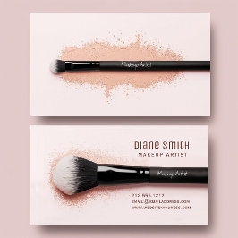 Elegante Makeup Artist Visitenkarte mit Pinsel