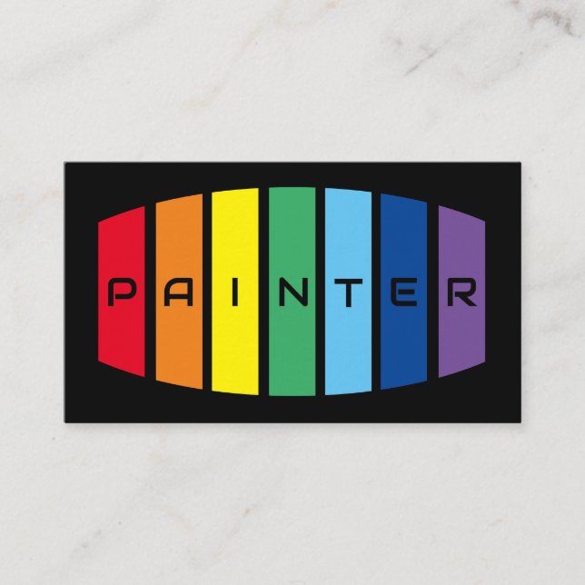 Elegante Maler Regenbogenfarbene Streifen Visitenkarte (Vorderseite)