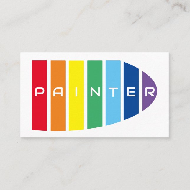Elegante Maler Regenbogenfarbene Streifen Visitenkarte (Vorderseite)