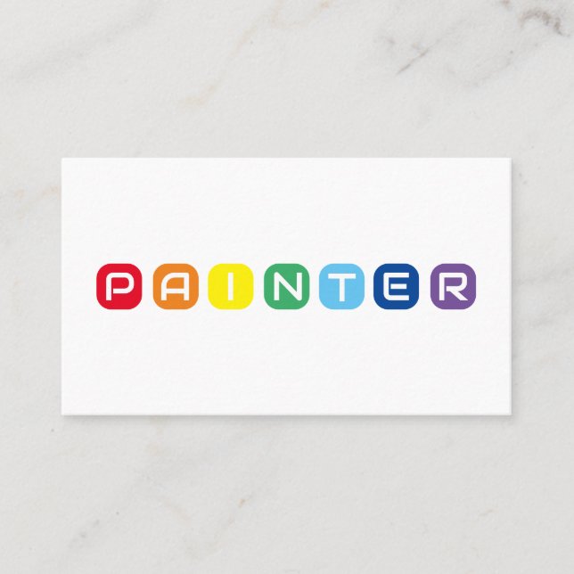 Elegante Malerbriefe mit Regenbogenfarben Visitenkarte (Vorderseite)