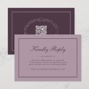 Elegante Malven-Pflaume RSVP Online Beihefter Kart Begleitkarte