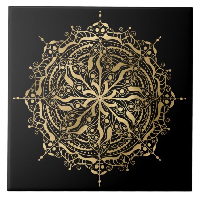 elegante Mandala-Dekoration Keramik Fliese (Vorderseite)