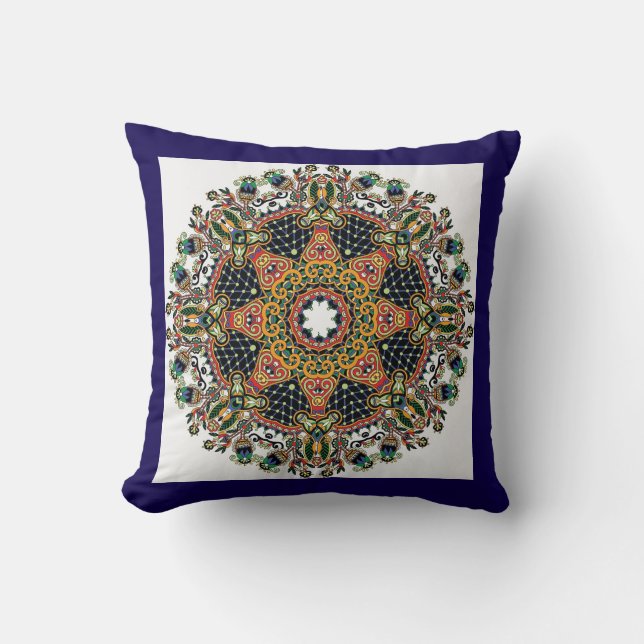 Elegante Mandala Floral Peacock Design Kissen Abde (Vorderseite)