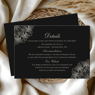 Elegante Mandala-Indische Boho-Schwarze Hochzeitsd Begleitkarte