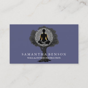 Elegante Mandala-Yoga-Pose-Baum-Logo-Kunst Visitenkarte