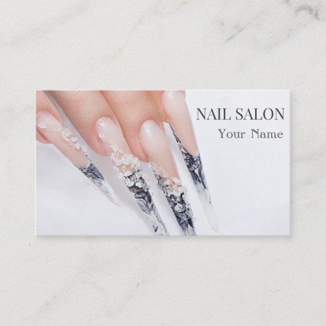 Elegante Maniküre nagel Nagelsalon Visitenkarte (Vorderseite)
