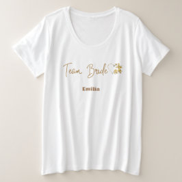 Elegante Mannschaft Braut Hot Pink Bridesmaid Brau Große Größe T-Shirt
