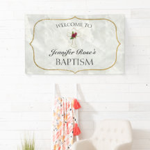 Elegante Marble Gold Baby Taufe Willkommen