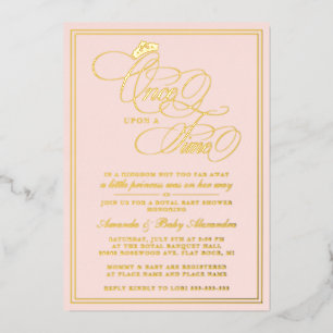 Elegante Märchen-Prinzessinnen-Baby-Party Folieneinladung