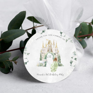 Elegante Märchenprinzessin   Geburtstagsfeier Runder Aufkleber