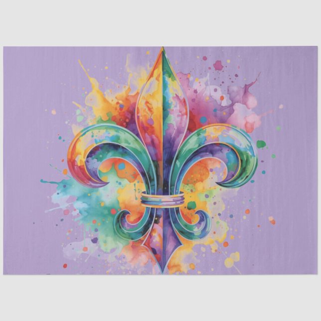 Elegante Mardi-Gras-Farben-Decoupage Seidenpapier (Vorderseite)