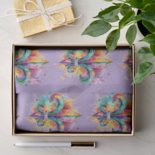 Elegante Mardi-Gras-Farben-Decoupage Seidenpapier