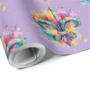 Elegante Mardi-Gras-Farben  Geschenkpapier