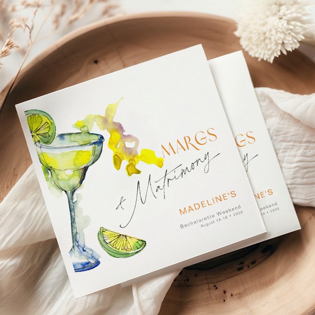 Elegante Margs & Matrimony Bachelorette Weekend Serviette (Von Creator hochgeladen)