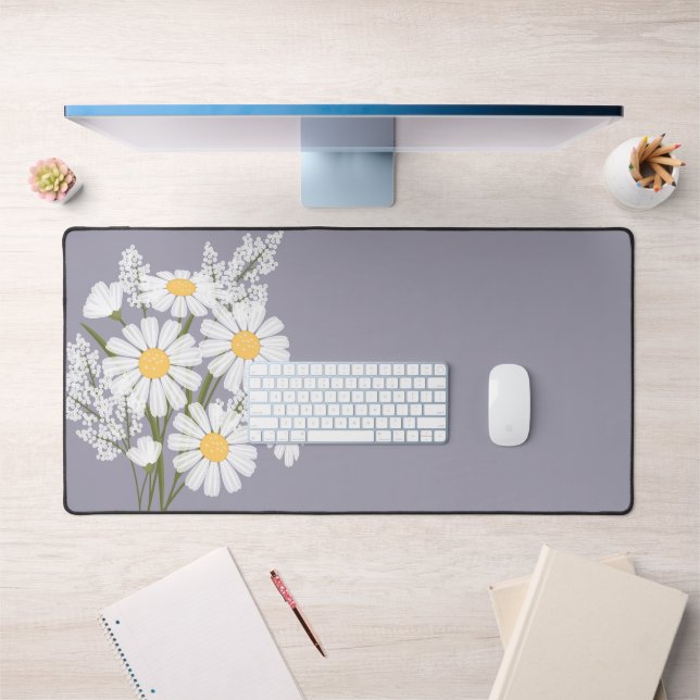 Élégante marguerite florale blanche sur la lavande (Bureau 1)