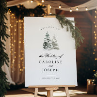 Élégante Mariage des arbres d'hiver Affiche de bie