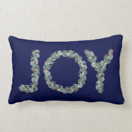 Elegante Marine Blue Eucalyptus Weihnachtsfreude Lendenkissen