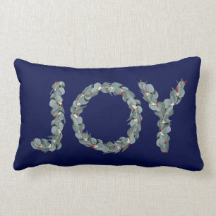 Elegante Marine Blue Eucalyptus Weihnachtsfreude Lendenkissen